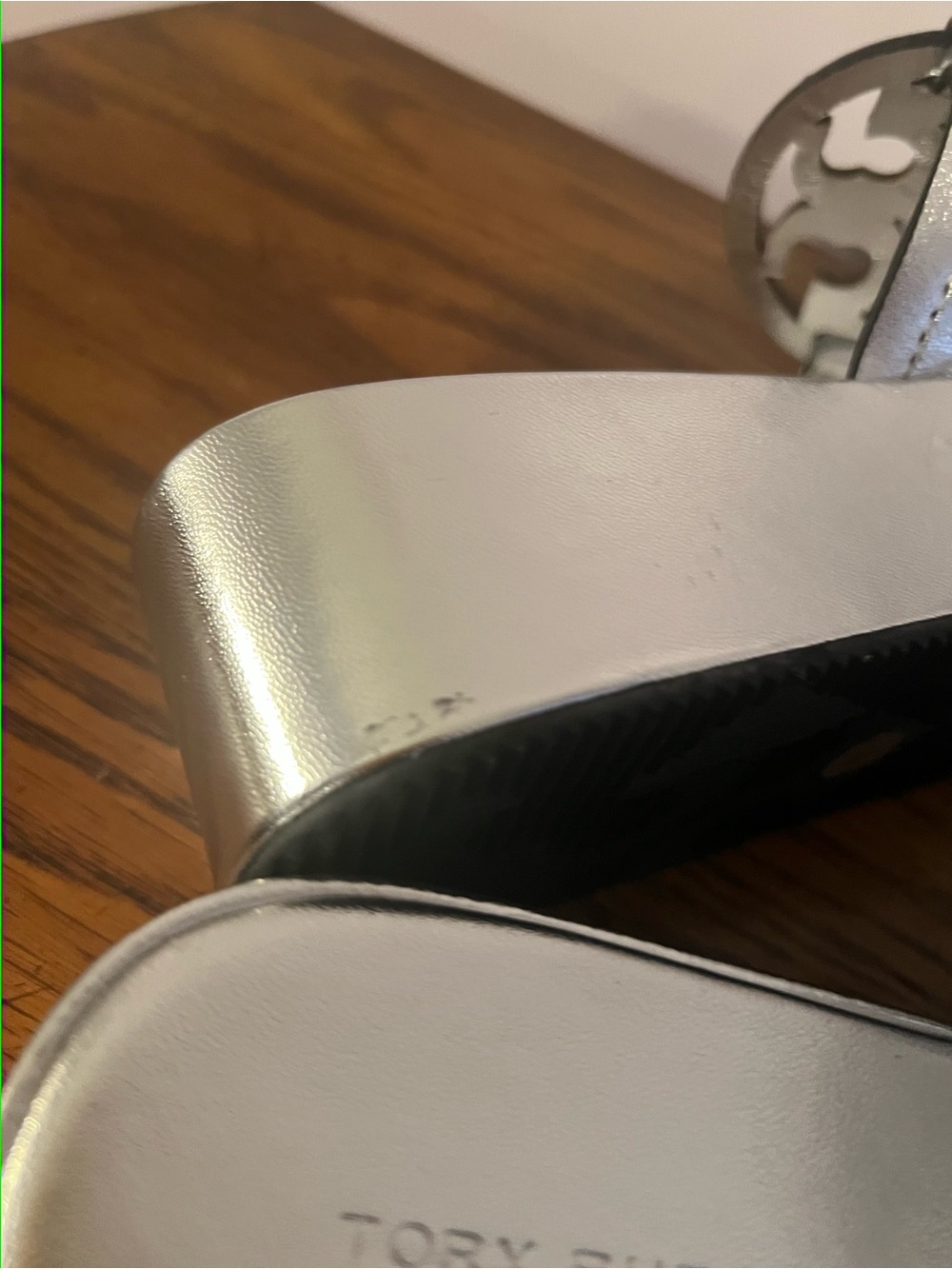 Tory Burch Miller Wedge Metallic Leather Thong Sandals - Picture 4 of 8